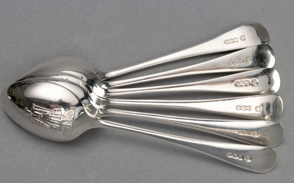 Sterling Silver Fancy Back (Picture Back) Teaspoons (Set of 6) - I Love Liberty